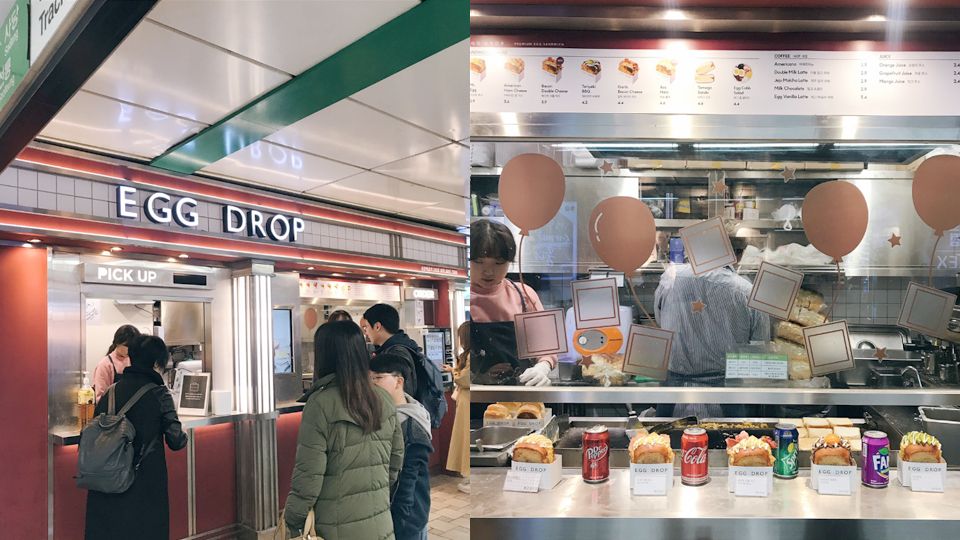 韓國三明治早餐新選擇！Egg Drop超文青可愛店面，歐姆蛋製作過程好療癒