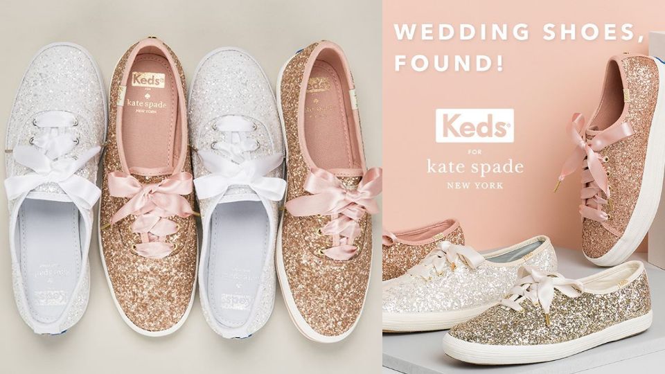 「Keds Ｘ Kate Spade」聯名婚嫁鞋款超夢幻！緞帶玫瑰金、象牙白穿上腳立馬仙氣破表！