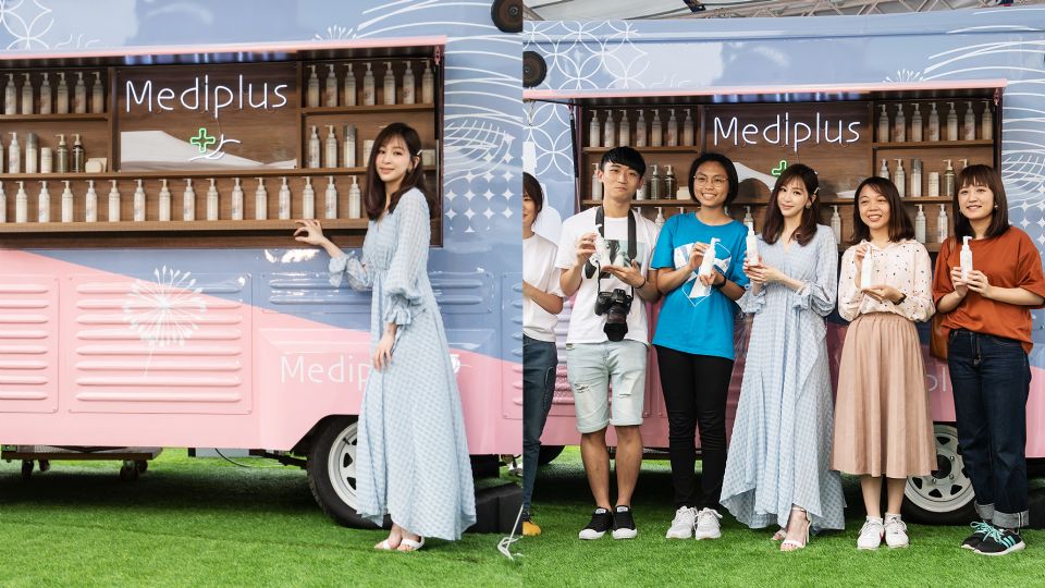 Mediplus水潤大使王心凌公開肌膚保養術！超可愛「放鬆巴士」快閃全台放水走透透！