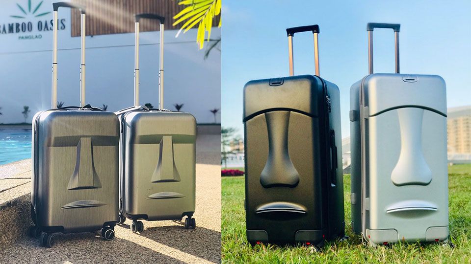 網路超夯的醜萌「摩艾行李箱」！由台灣品牌設計，憨呆的表情讓人好想帶它一起出遊～
