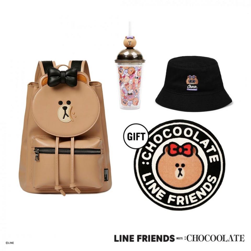 熊美後背包太可愛了！LINE FRIENDS x :CHOCOOLATE聯名上市，後背包、隨行杯、地墊到T恤都超萌！