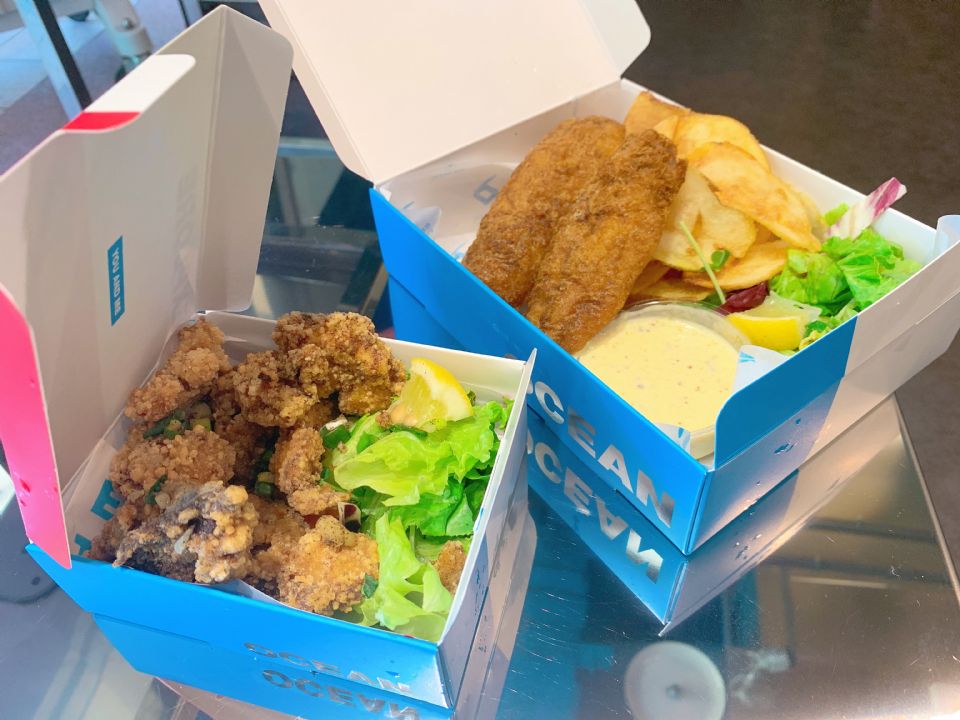 華山快閃爆紅「OCEAN BOX炸魚薯條」正式進駐新光三越A11，最時髦的炸魚薯條盒隨時吃得到!