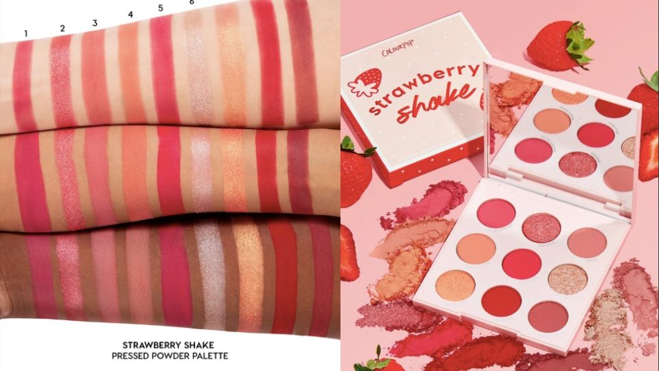 colourpop x「草莓奶昔」粉嫩系列超萌上市！零廢色9色莓果眼影盤，彩妝控必收！