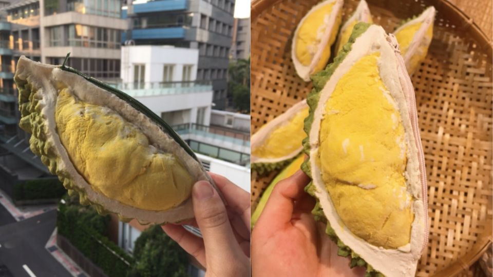 榴槤控的最愛！泰國榴槤手工零錢包，榴槤剖面造型，網友：「光拿著就好像能聞到味道」！