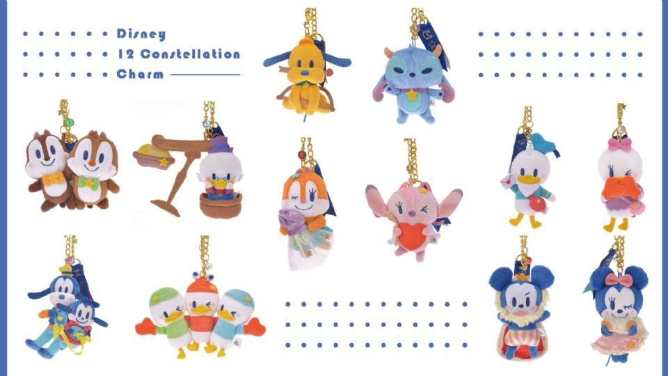 日本迪士尼推出「迪士尼12星座吊飾」，米奇、米妮、奇奇蒂蒂都化身成超萌星座吊飾啦～