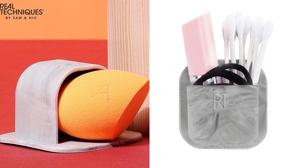 這樣收納好方便！RT新推出「隨手黏」刷具架，暈染水泥石紋超美，還有「美妝蛋」專屬的家！