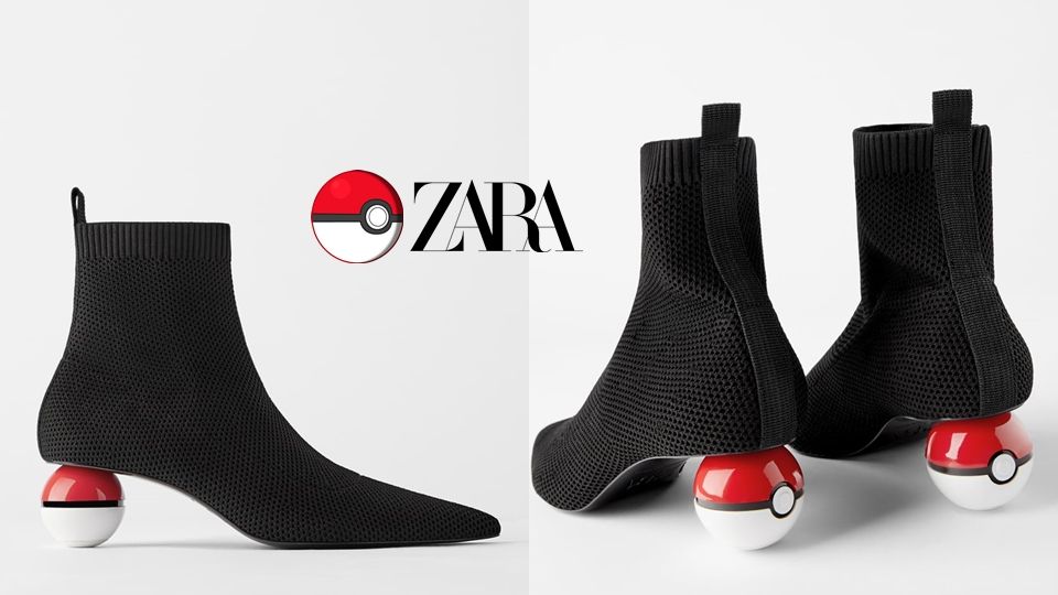 ZARA推出「Pokémon寶貝球短靴」，將寶貝球踩在腳底下，走上街頭吸睛度100！