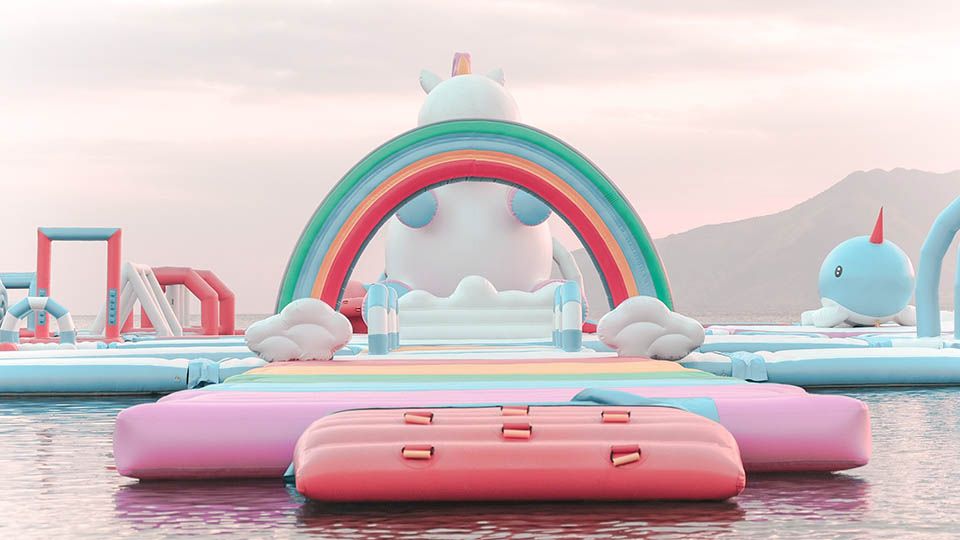 暑假必去超夢幻獨角獸水上樂園 超粉嫩休息區、比人還高的漂浮泳圈讓妳拍也拍不完!!