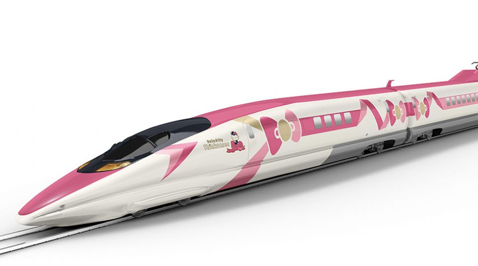 Hello Kitty 登上新幹線！陪你看鐵路風景～