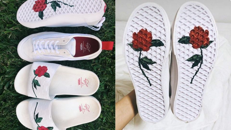 Vans × Leila Hurst 心動聯名！「刺繡玫瑰、經典米白」神秘設計不再怕撞鞋！