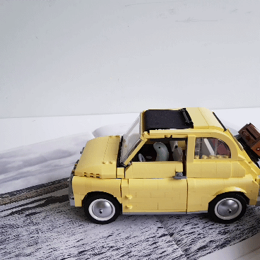 樂高把Fiat 500縮小了!6個超萌細節,鵝黃色樂高版Fiat 500完美重現60年代的復古感