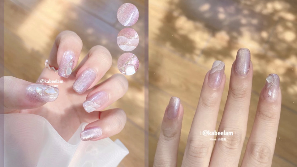 近又有一波「晶石貓眼」的美甲趨勢崛起,直接把最美的極光移植到手指上啦