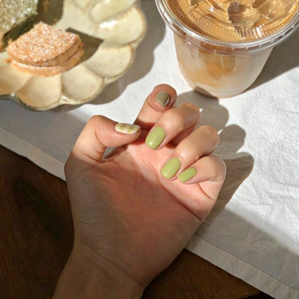 2020顯白純色美甲範本2:果綠、酪梨綠
