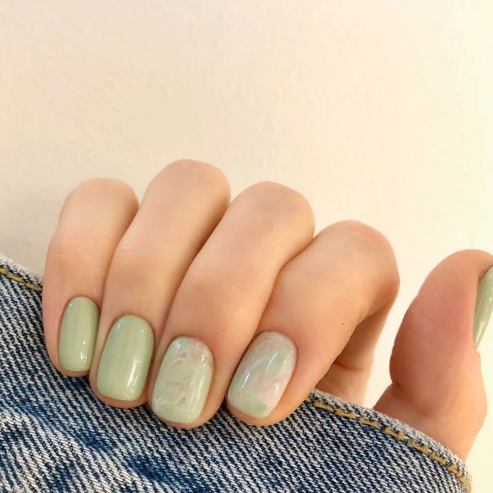 2020顯白純色美甲範本2:果綠、酪梨綠