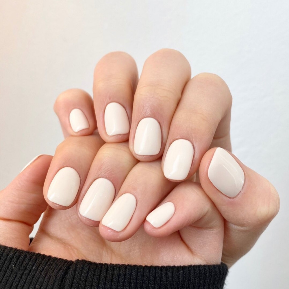 2020顯白純色美甲範本1:奶油白、珍珠白