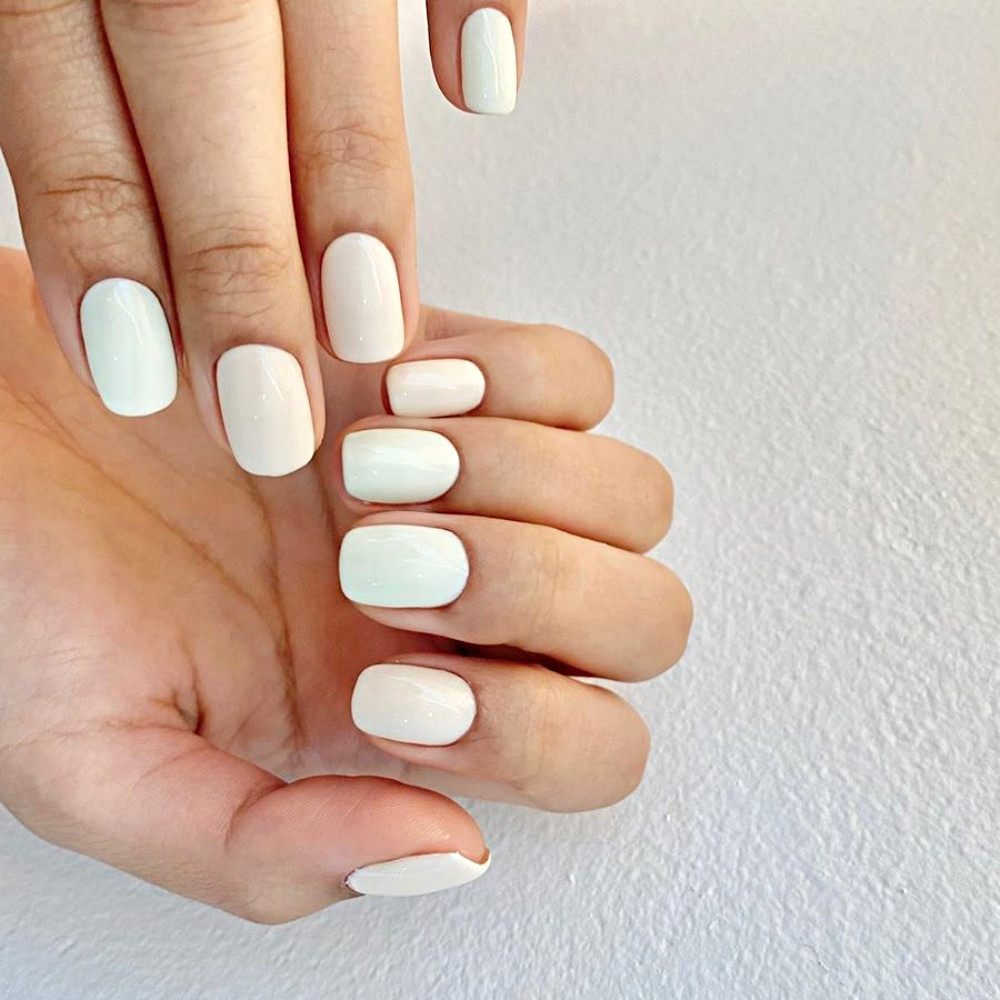 2020顯白純色美甲範本1:奶油白、珍珠白