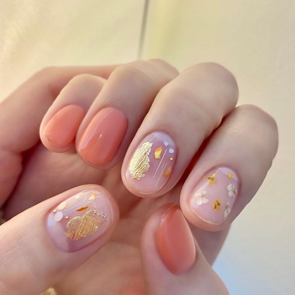 2020顯白純色美甲範本4:西柚色、葡萄柚色