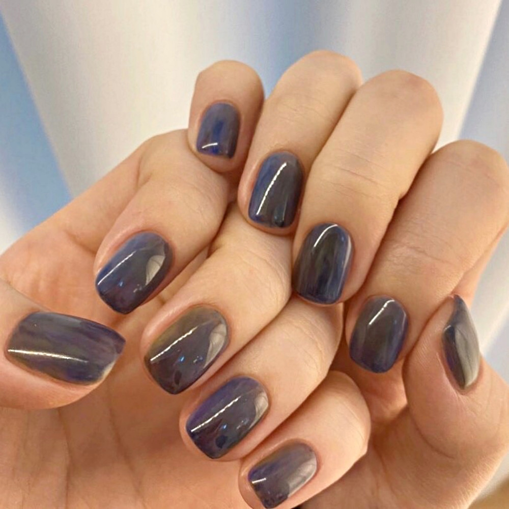 2020顯白純色美甲範本5:靛藍色