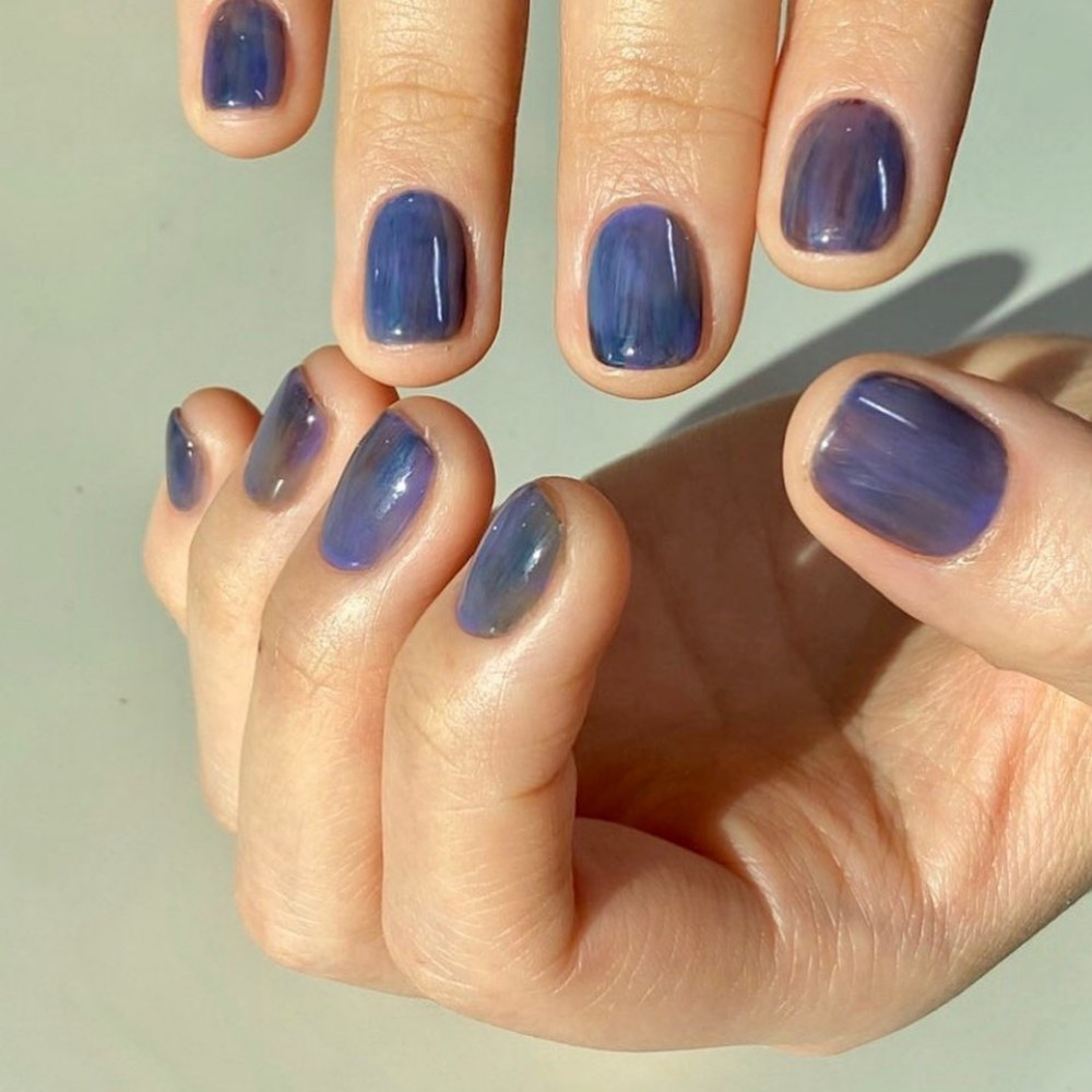 2020顯白純色美甲範本5:靛藍色