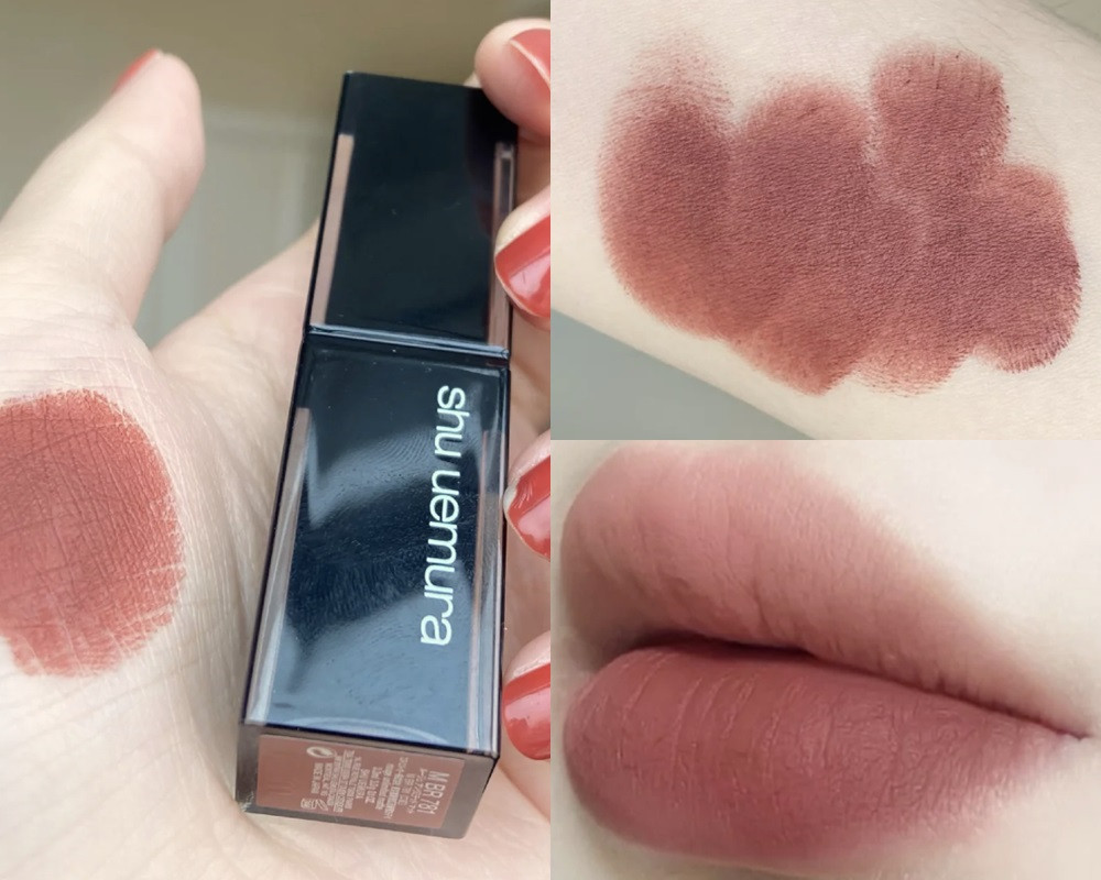 初秋奶茶棕唇膏推薦4：植村秀 無色限粉霧保濕唇膏（#BR781 煙燻粉棕），NT.1050