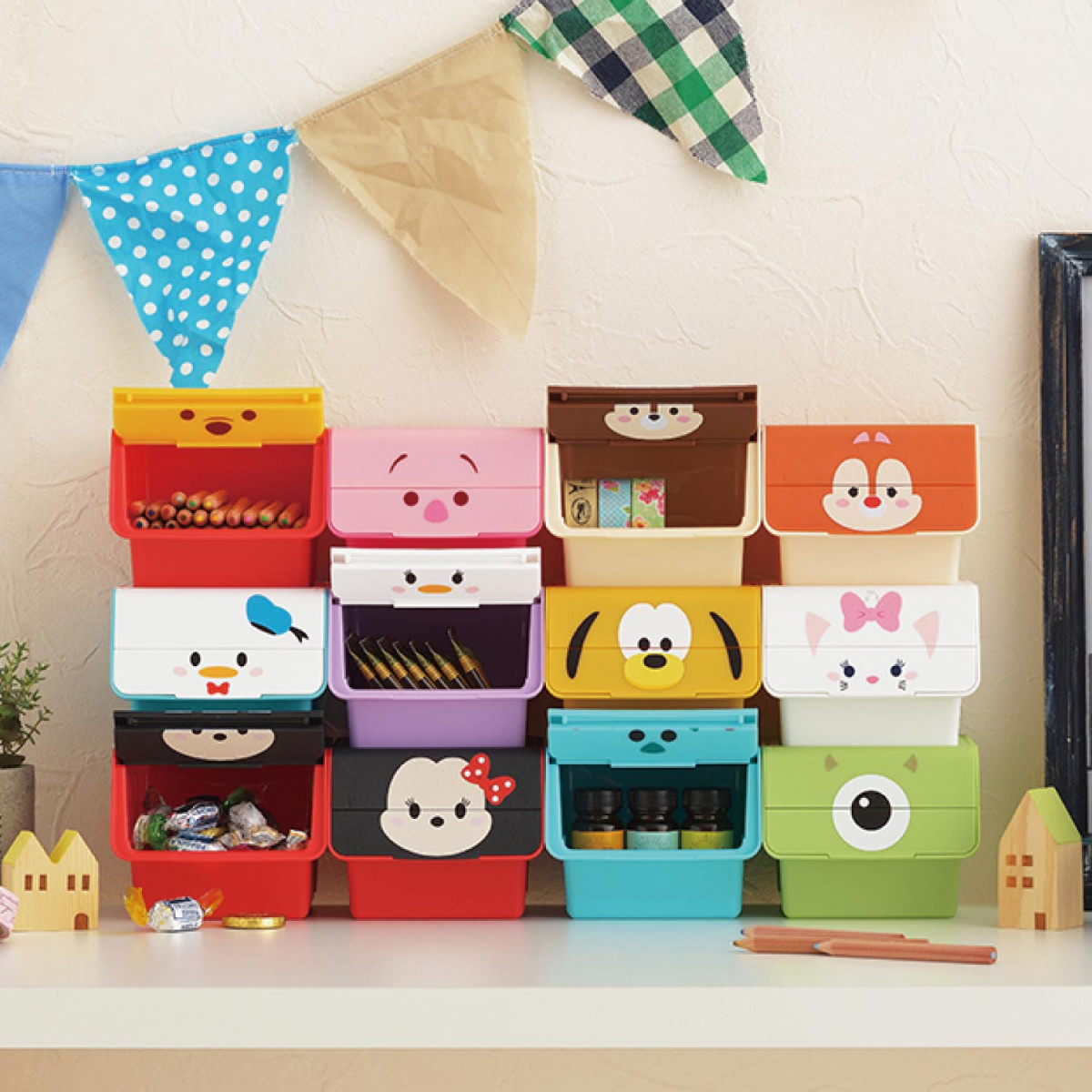 Belle Maison「Tsum Tsum桌面收納盒」1,320日元（約NT$360）