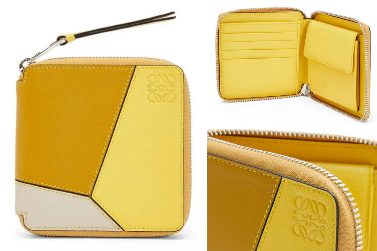 LOEWE 經典小牛皮Puzzle方形拉鍊皮夾，NT.21000