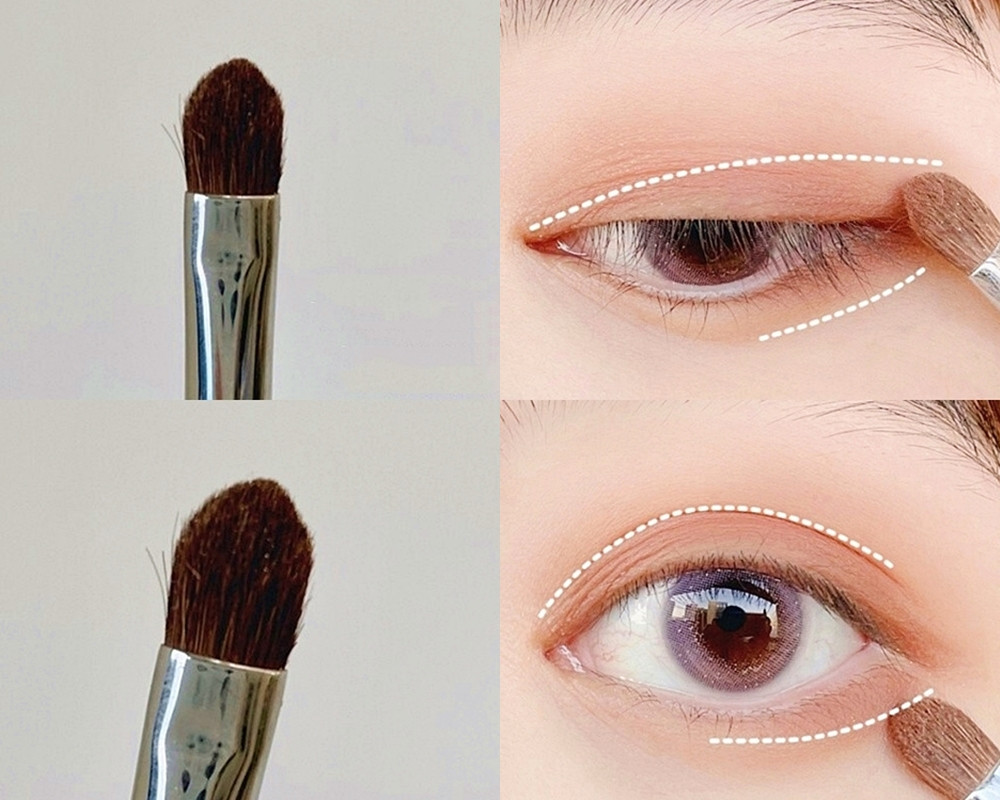 扁平眼影刷、重點眼影刷 使用技巧：畫出柔和的眼線效果