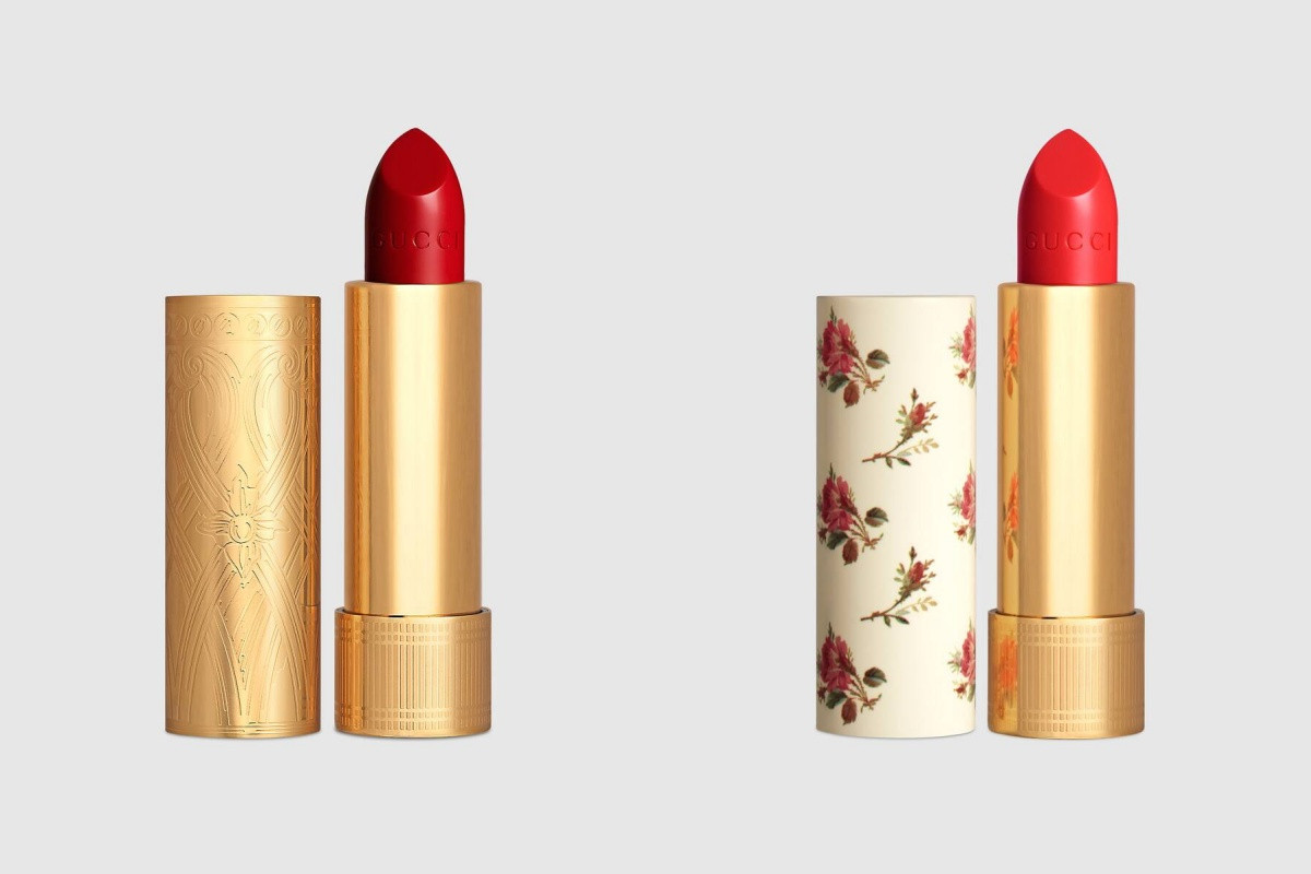 IU 同款唇膏：GUCCI 緞面唇膏 #25Goldie Red + GUCCI 透薄唇膏＃301Mae Coral
