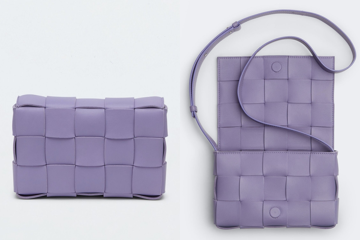 2021薰衣草嫩紫精品包3：Bottega Veneta CASSETTE編織肩背包，NT66,100