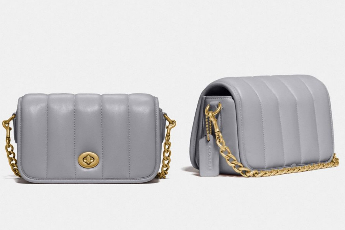 2021薰衣草嫩紫精品包5：COACH DINKY 18 絎縫手袋，NT19,800