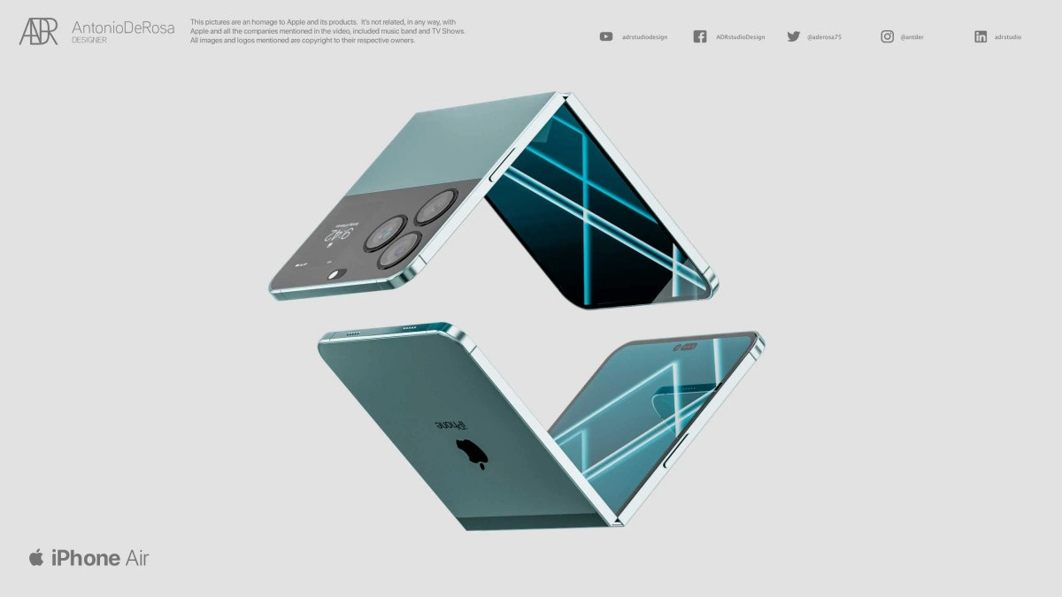 蘋果摺疊機iPhone Air預測！「蒂芬妮藍」新色高級感爆棚，這設計將與iPhone 14同步