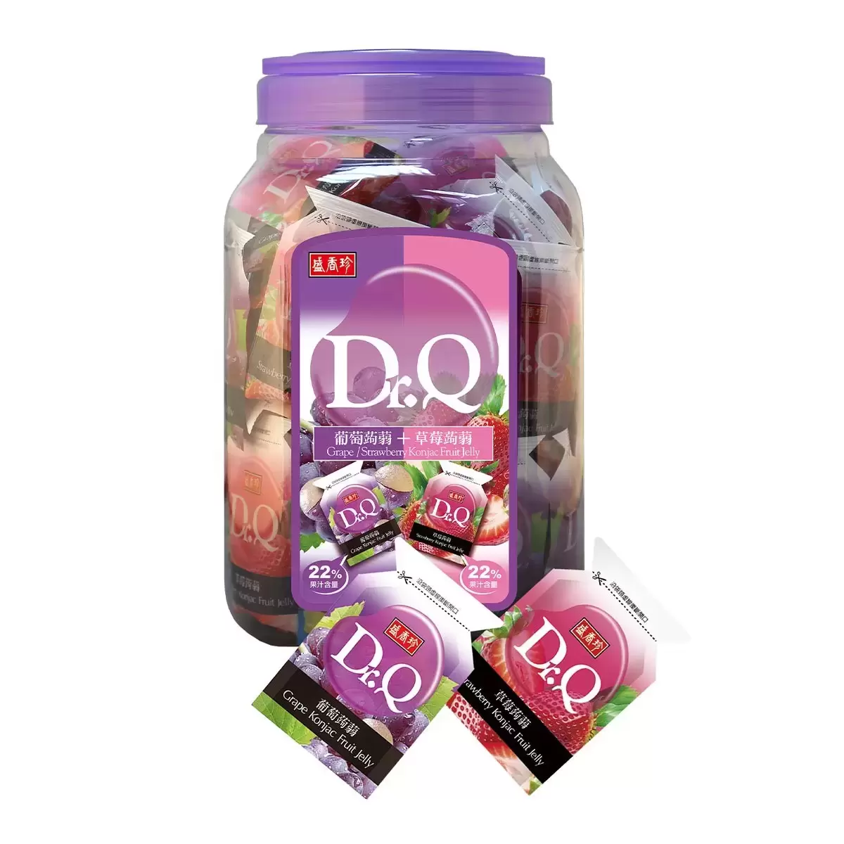 2024 Costco好市多減脂零食推薦7：盛香珍 Dr.Q 葡萄草莓蒟蒻果凍，NT$319