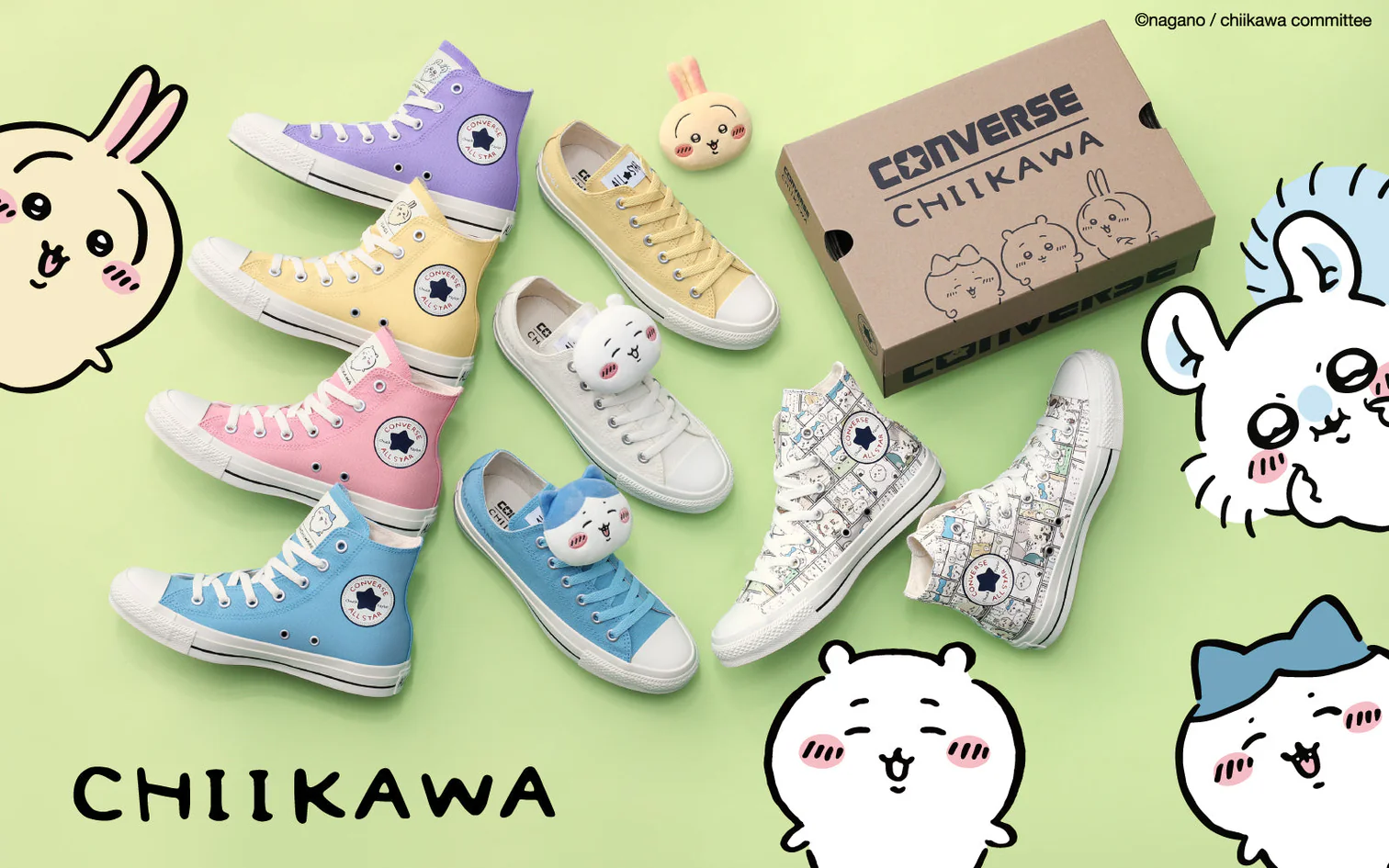 「吉伊卡哇×CONVERSE」聯名登場!吉伊卡哇、小八貓、兔兔、小桃鼠主題鞋款2/26開賣
