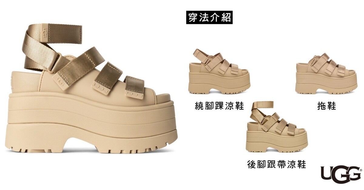 不磨腳涼鞋推薦：UGG GoldenRise 涼鞋（HANNI、田小娟同款）