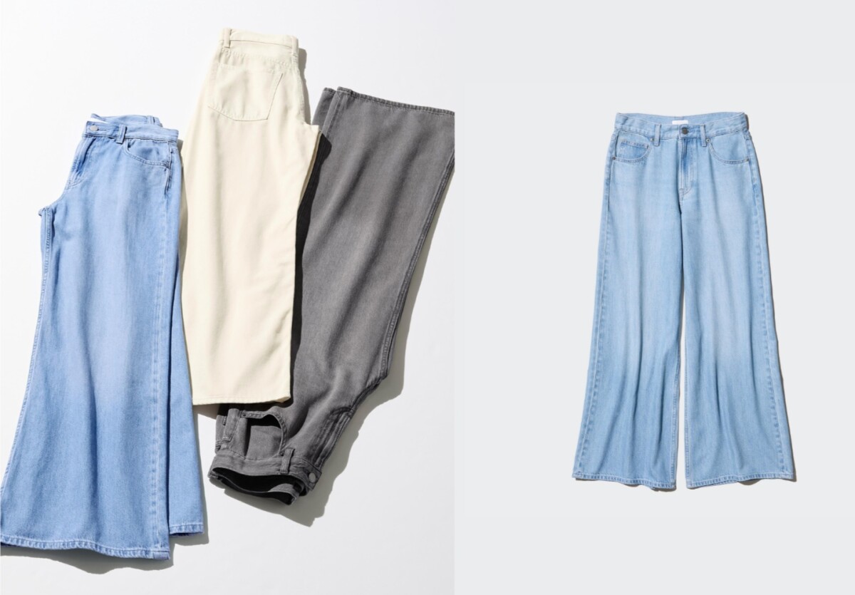 UNIQLO 垂墜感牛仔寬褲：視覺顯比例、顯高神器，NT$1,290