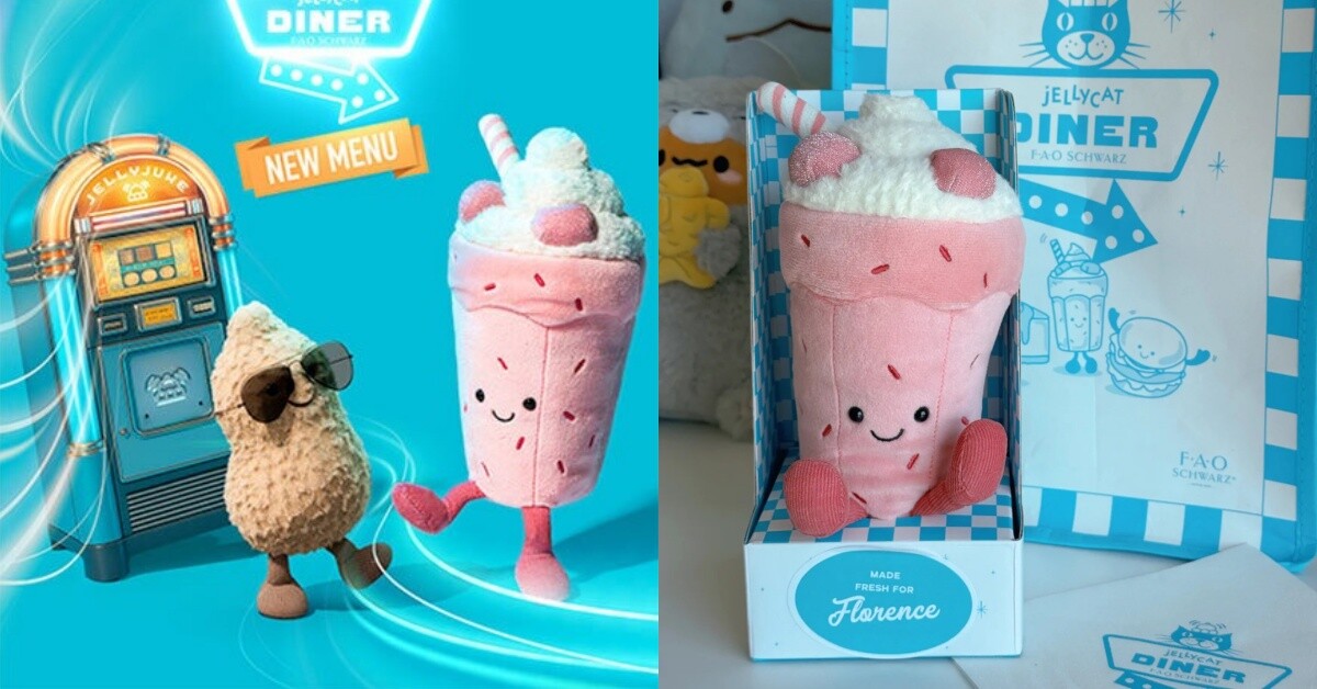 紐約限定 Jellycat dinner 必買：粉紅奶昔 Bubbeca Milkshake